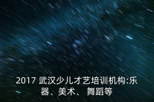 2017 武汉少儿才艺培训机构:乐器、美术、 舞蹈等
