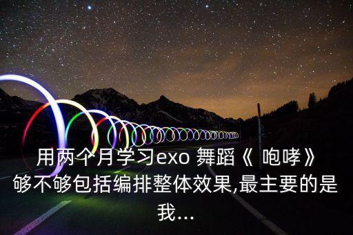 用两个月学习exo 舞蹈《 咆哮》够不够包括编排整体效果,最主要的是我...