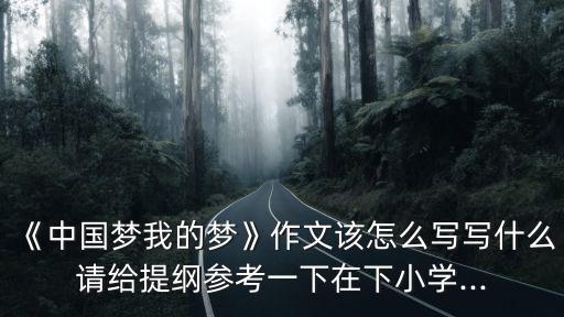 《中国梦我的梦》作文该怎么写写什么请给提纲参考一下在下小学...
