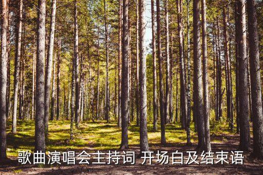 歌曲演唱会主持词 开场白及结束语
