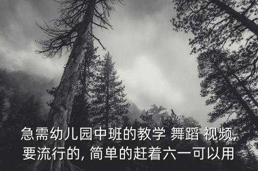 急需幼儿园中班的教学 舞蹈 视频,要流行的, 简单的赶着六一可以用