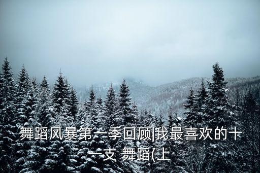  舞蹈风暴第一季回顾|我最喜欢的十一支 舞蹈(上