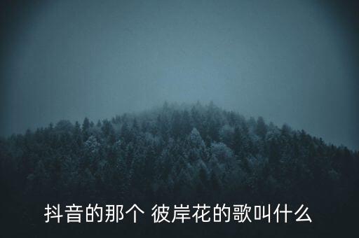 抖音的那个 彼岸花的歌叫什么