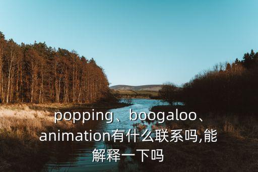 popping、boogaloo、animation有什么联系吗,能解释一下吗