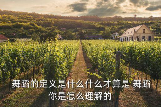  舞蹈的定义是什么什么才算是 舞蹈你是怎么理解的