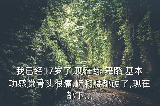 我已经17岁了,现在练 舞蹈 基本功感觉骨头很痛,跨和腰都硬了,现在都下...
