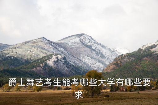  爵士舞艺考生能考哪些大学有哪些要求
