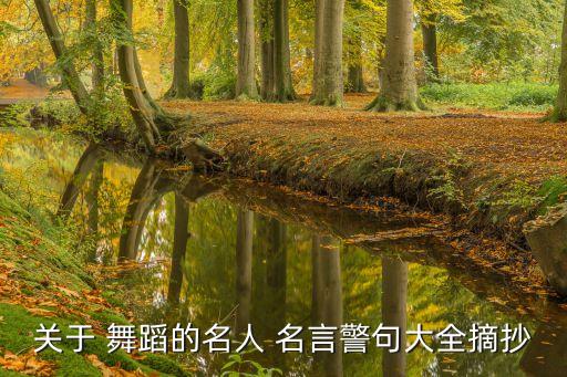 关于 舞蹈的名人 名言警句大全摘抄