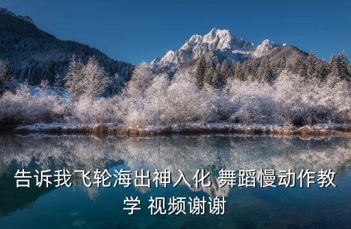 告诉我飞轮海出神入化 舞蹈慢动作教学 视频谢谢
