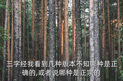  三字经我看到几种版本不知哪种是正确的,或者说哪种是正宗的