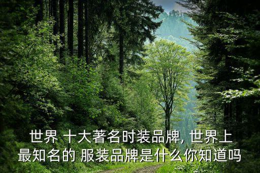  世界 十大著名时装品牌, 世界上最知名的 服装品牌是什么你知道吗