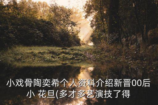 小戏骨陶奕希个人资料介绍新晋00后小 花旦(多才多艺演技了得
