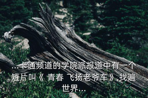 ...卡通频道的学院派报道中有一个短片叫《 青春 飞扬老爷车》,找遍世界...