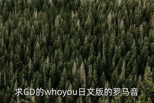 求GD的whoyou日文版的罗马音