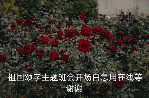  祖国颂字主题班会开场白急用在线等谢谢