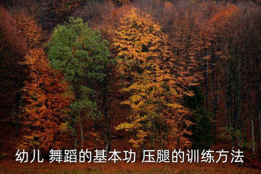 幼儿 舞蹈的基本功 压腿的训练方法