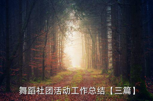  舞蹈社团活动工作总结【三篇】