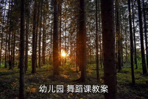 幼儿园 舞蹈课教案