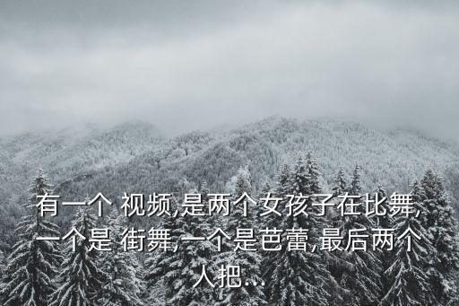 有一个 视频,是两个女孩子在比舞,一个是 街舞,一个是芭蕾,最后两个人把...