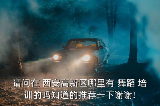 请问在 西安高新区哪里有 舞蹈 培训的吗知道的推荐一下谢谢!
