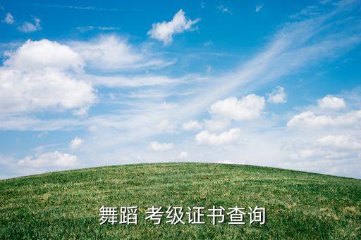  舞蹈 考级证书查询
