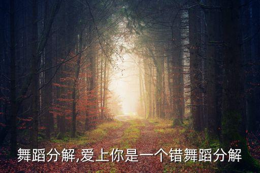 舞蹈分解,爱上你是一个错舞蹈分解