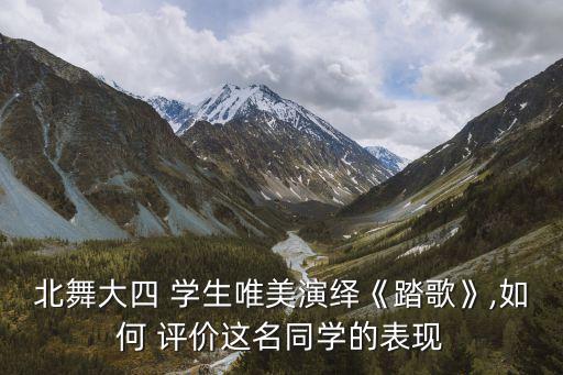 北舞大四 学生唯美演绎《踏歌》,如何 评价这名同学的表现