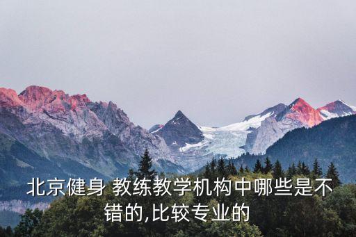  北京健身 教练教学机构中哪些是不错的,比较专业的