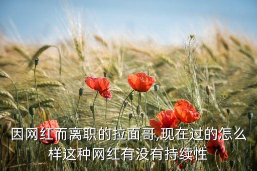 因网红而离职的拉面哥,现在过的怎么样这种网红有没有持续性