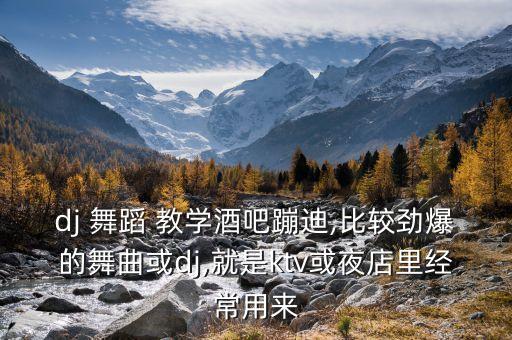 dj 舞蹈 教学酒吧蹦迪,比较劲爆的舞曲或dj,就是ktv或夜店里经常用来