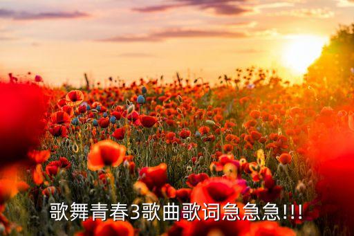 歌舞青春3歌曲歌词急急急!!!
