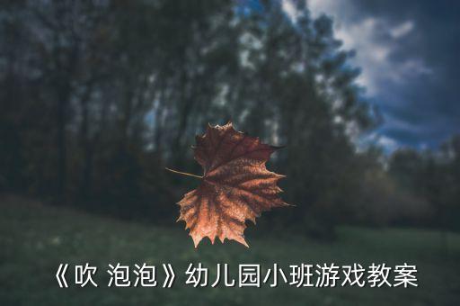 《吹 泡泡》幼儿园小班游戏教案