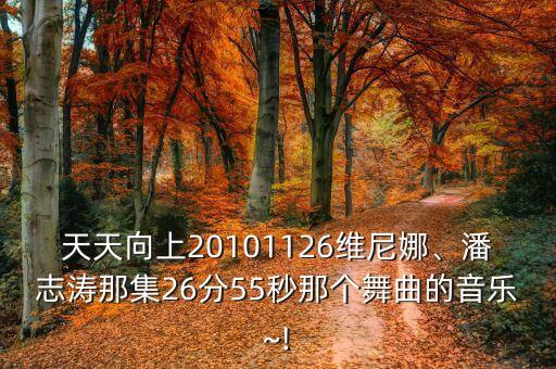 天天向上20101126维尼娜、潘志涛那集26分55秒那个舞曲的音乐~!