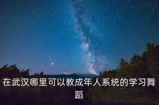 在武汉哪里可以教成年人系统的学习舞蹈