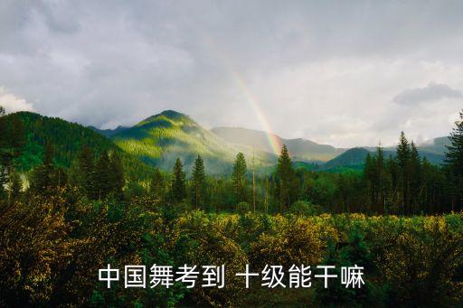 中国舞考到 十级能干嘛