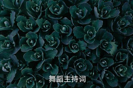  舞蹈主持词