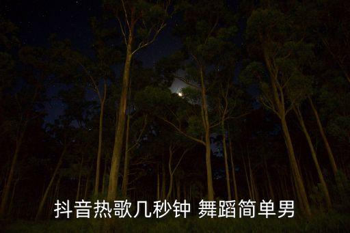 抖音热歌几秒钟 舞蹈简单男