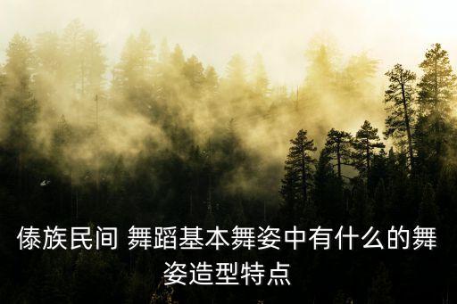 傣族民间 舞蹈基本舞姿中有什么的舞姿造型特点