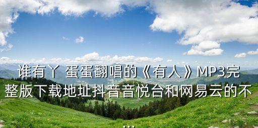 谁有丫 蛋蛋翻唱的《有人》MP3完整版下载地址抖音音悦台和网易云的不...