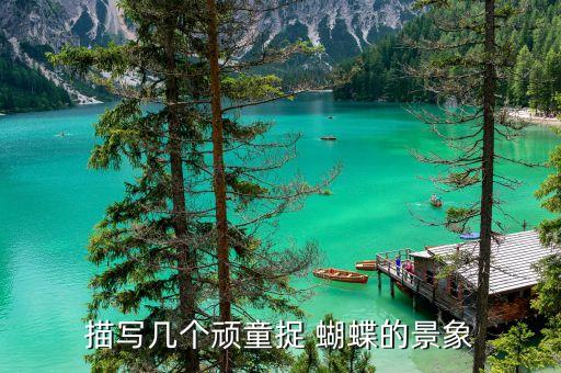 描写几个顽童捉 蝴蝶的景象