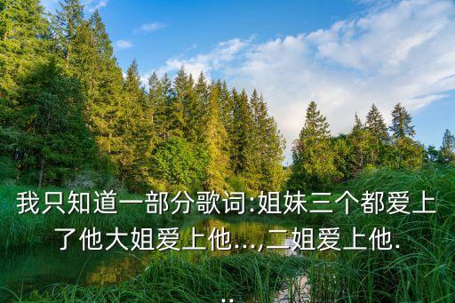 我只知道一部分歌词:姐妹三个都爱上了他大姐爱上他...,二姐爱上他...