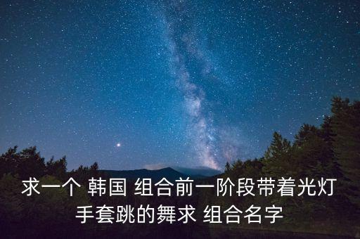 求一个 韩国 组合前一阶段带着光灯手套跳的舞求 组合名字