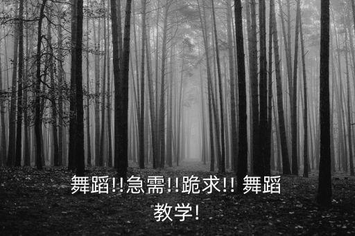  舞蹈!!急需!!跪求!! 舞蹈 教学!