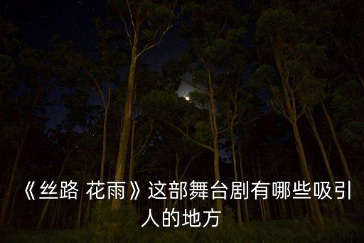 《丝路 花雨》这部舞台剧有哪些吸引人的地方