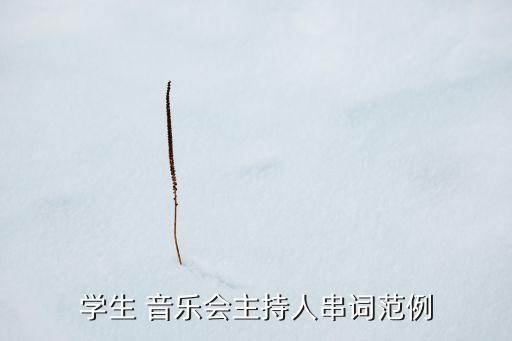 学生 音乐会主持人串词范例