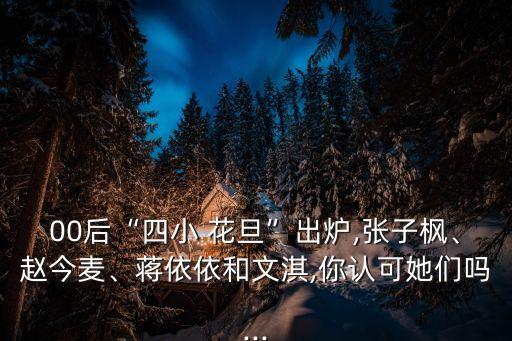 00后“四小 花旦”出炉,张子枫、赵今麦、蒋依依和文淇,你认可她们吗...