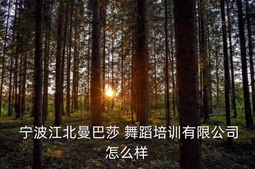  宁波江北曼巴莎 舞蹈培训有限公司怎么样