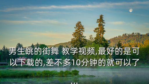 男生跳的街舞 教学视频,最好的是可以下载的,差不多10分钟的就可以了...