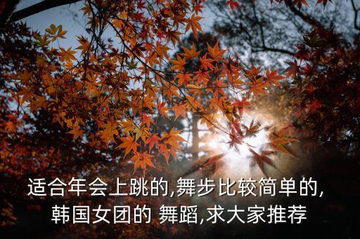 适合年会上跳的,舞步比较简单的, 韩国女团的 舞蹈,求大家推荐