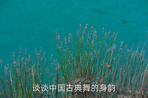 谈谈中国古典舞的身韵